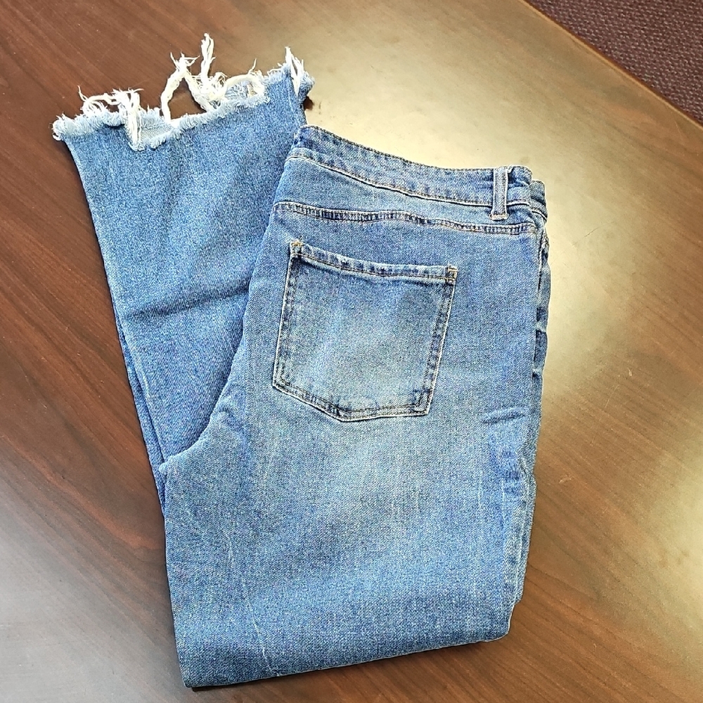 Waverly midrise slim flare Distressed Jeans